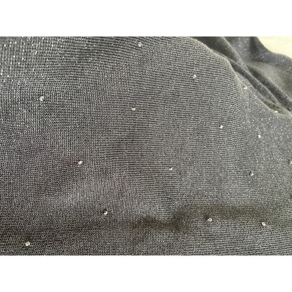 Emma James Silk Blend Black Beaded Metallic Thread Hook Front Cardigan‎ Sz S - Picture 10 of 10